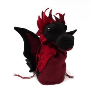 DnD Dice Bags - Dragon Black & Red 004